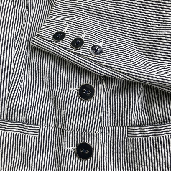 🆕 {Sandro Paris} Seersucker Blazer • Blue & White Stripe • EUC • Size Medium - Picture 5 of 8